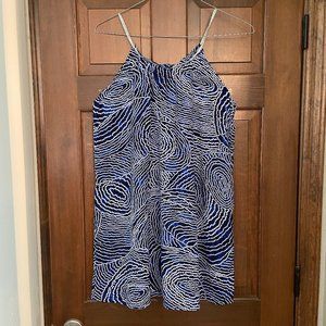 XL blue white Coline shift dress or swimsuit cover-up